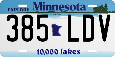 MN license plate 385LDV
