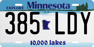 MN license plate 385LDY