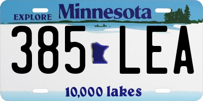 MN license plate 385LEA