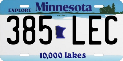 MN license plate 385LEC
