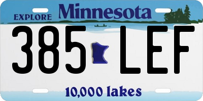 MN license plate 385LEF