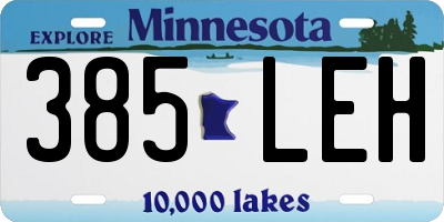 MN license plate 385LEH