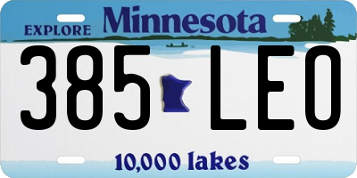 MN license plate 385LEO