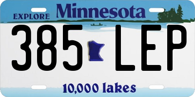 MN license plate 385LEP