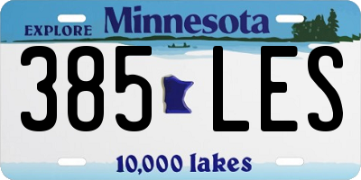 MN license plate 385LES