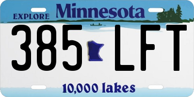 MN license plate 385LFT
