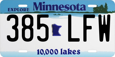 MN license plate 385LFW