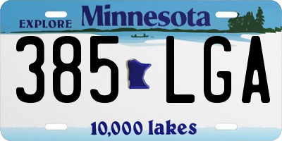 MN license plate 385LGA