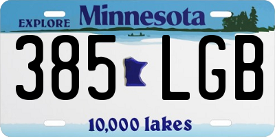 MN license plate 385LGB