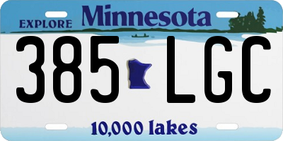 MN license plate 385LGC