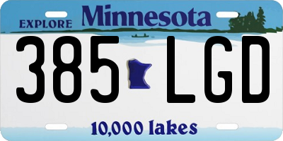 MN license plate 385LGD