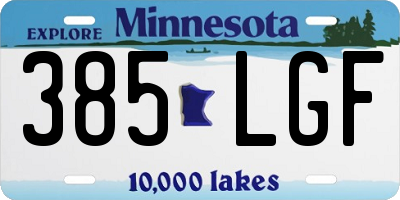MN license plate 385LGF