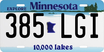 MN license plate 385LGI