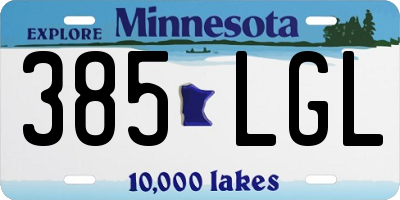 MN license plate 385LGL