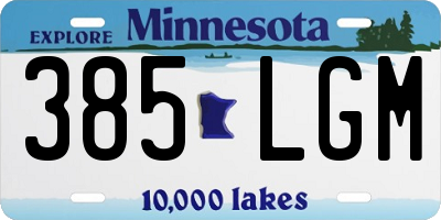 MN license plate 385LGM