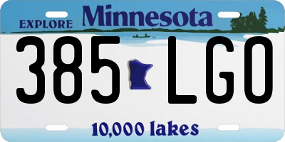 MN license plate 385LGO