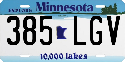 MN license plate 385LGV