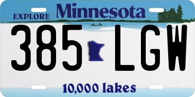 MN license plate 385LGW
