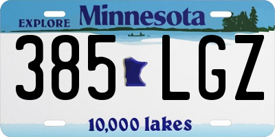 MN license plate 385LGZ