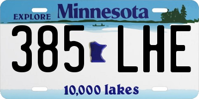 MN license plate 385LHE