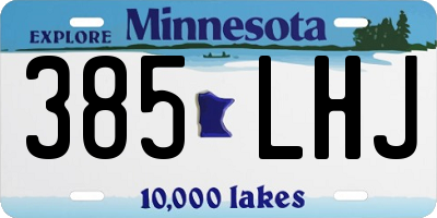 MN license plate 385LHJ