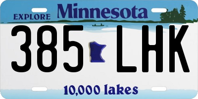 MN license plate 385LHK