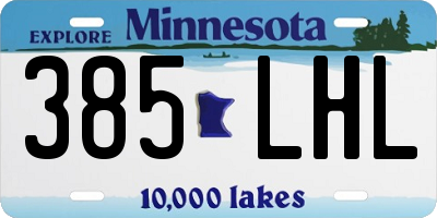 MN license plate 385LHL