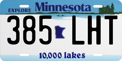 MN license plate 385LHT