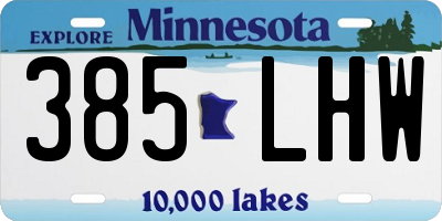 MN license plate 385LHW