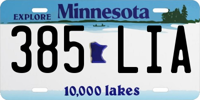 MN license plate 385LIA