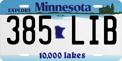 MN license plate 385LIB