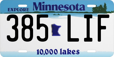 MN license plate 385LIF