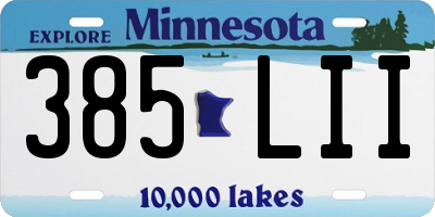 MN license plate 385LII