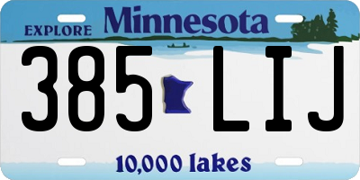 MN license plate 385LIJ
