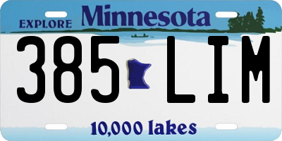 MN license plate 385LIM