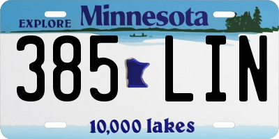 MN license plate 385LIN
