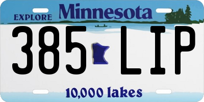 MN license plate 385LIP