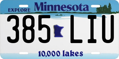 MN license plate 385LIU