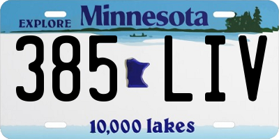 MN license plate 385LIV