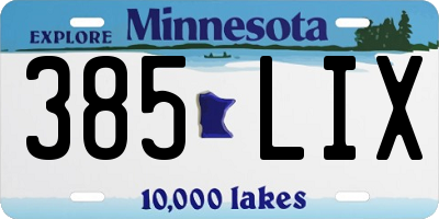 MN license plate 385LIX