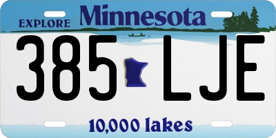 MN license plate 385LJE