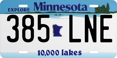 MN license plate 385LNE
