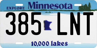MN license plate 385LNT