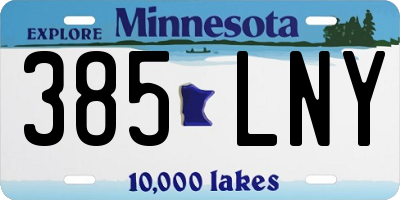 MN license plate 385LNY