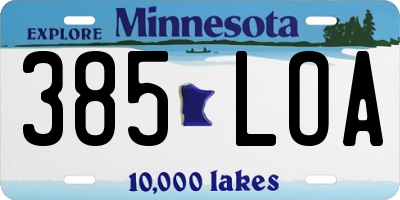 MN license plate 385LOA