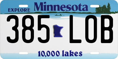 MN license plate 385LOB