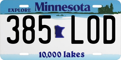 MN license plate 385LOD