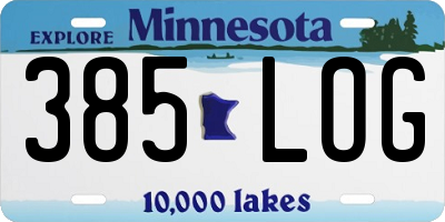 MN license plate 385LOG