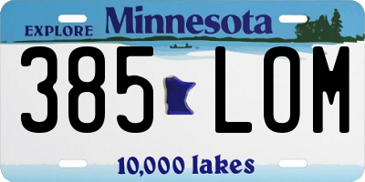 MN license plate 385LOM