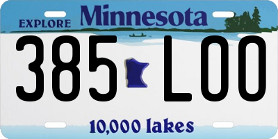 MN license plate 385LOO